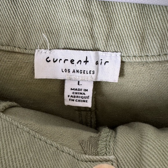 Anthropologie Current Air tie waist wide leg cropped chino size large. - Picture 5 of 10